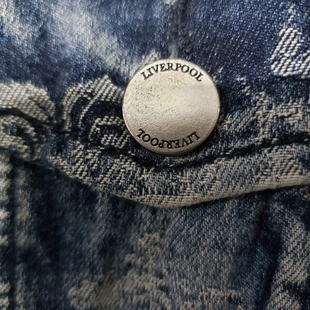 Liverpool Jeans Company Denim Distressed Blue Acid Wash Women's Jacket L - Picture 6 of 16